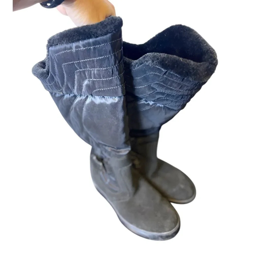 Pajar Women's Black Natasha Faux Fur‎ Lined Waterproof Boots 38 7.5